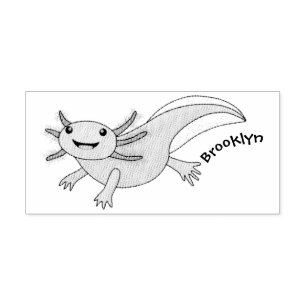 Cute rosa lycklig axolotl stämpel