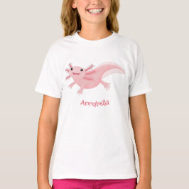 Cute rosa lycklig axolotl t shirt