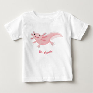Cute rosa lycklig axolotl t shirt