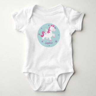 Cute Rosa Magic Unicorn Baby Creeper T-shirt