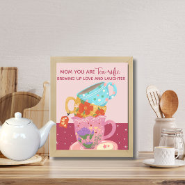 Cute Rosa Mamma du är teavård Poster