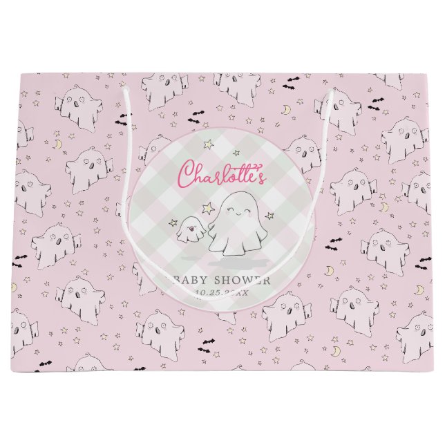 Cute Rosa Mamma och Baby Ghost Baby Shower (Framsidan)