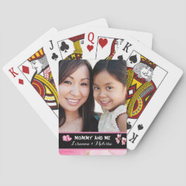 Cute Rosa Mamma och Me Anpassade Namn Casinokort