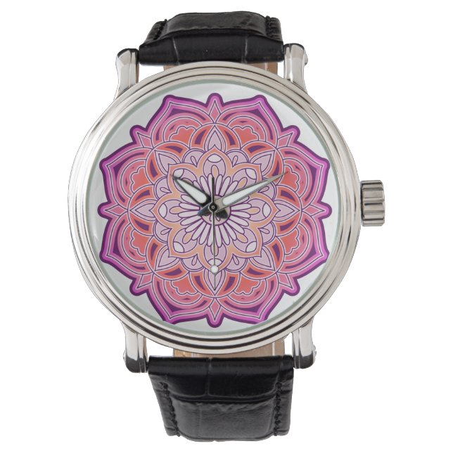 Cute Rosa Mandala Armbandsur (Framsida)