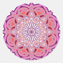 Cute Rosa Mandala Runt Klistermärke
