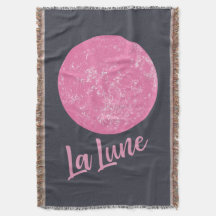 Cute Rosa Måne Illustration Fransk La Lune Blue
