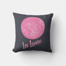 Cute Rosa Måne Illustration Fransk La Lune Blue