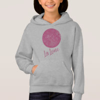 Cute Rosa Måne Illustration Fransk La Lune Quote
