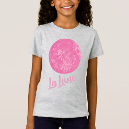 Cute Rosa Måne Illustration Fransk La Lune Quote T Shirt