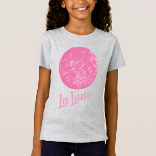 Cute Rosa Måne Illustration Fransk La Lune Quote T Shirt