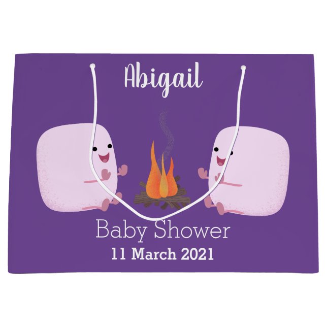 Cute rosa marshmallow efter tecknad av lägerbrand (Framsidan)