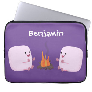 Cute rosa marshmallow efter tecknad av lägerbrand laptop fodral