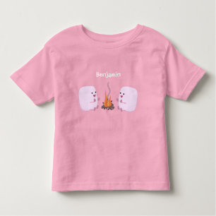 Cute rosa marshmallow efter tecknad av lägerbrand t shirt