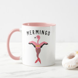 Cute Rosa Mermingo Flamingo Sjöjungfru Bird Creatu Mugg
