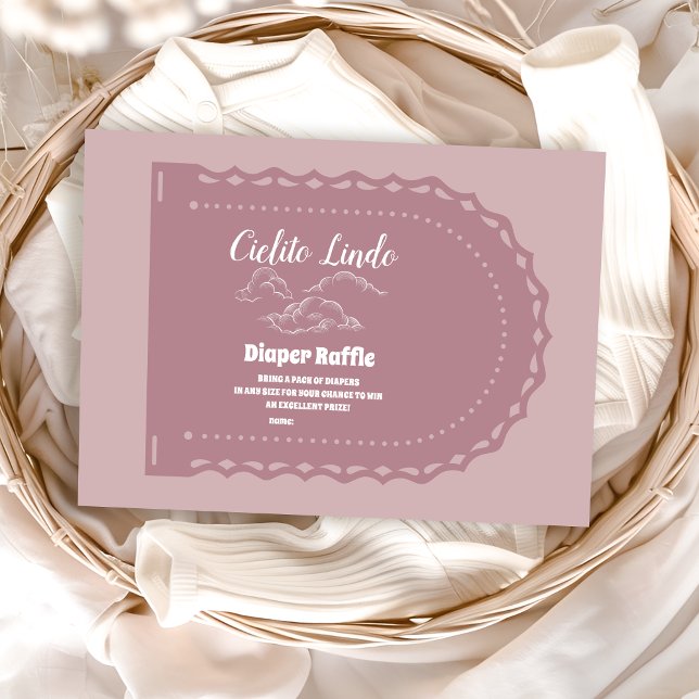 Cute Rosa Mexican Cielito Lindo Diapper Raffle Tilläggskort (Skapare uppladdad)