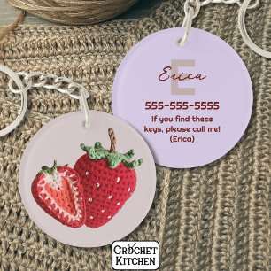 Cute Rosa Minimal Granny Chic Crochet Strawberry