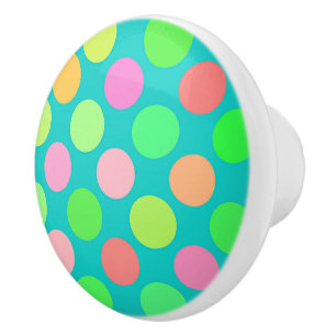 Cute Rosa Mint Grönt Turcos Polka dots Mönster Knopp