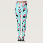 Cute Rosa Mint Piggy Donut Ice Cream Cone Mönster Leggings<br><div class="desc">Den här söta och roligt mönster är perfekt för trendiget och snyggt kvinna eller flicka. Den har rosa, rosa av bubbelgum och svart handdragen gris, nötter och glasskonillustrationer ovanpå en mintblå bakgrund. Den är underbar, lekfull, söt och unik. ***VIKTIG DESIGN-ANMÄRKNING: Om du vill ha en begäran från anpassad design, t.ex....</div>