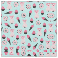 Cute Rosa Mint Piggy Donut Ice Cream Cone Mönster