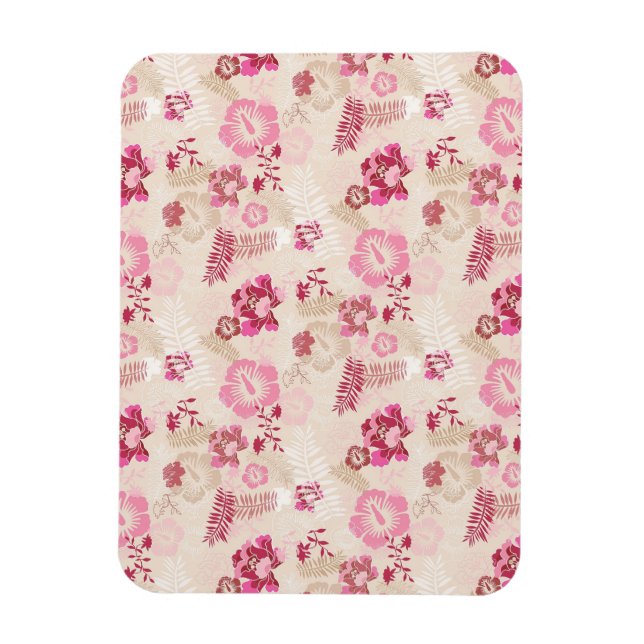 Cute rosa, moderna blommor mönster High-Top-sneake Magnet (Vertikal)