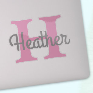 Cute Rosa Monogram Klistermärken