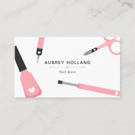 Cute Rosa Nail Artist Verktyg Visitkort