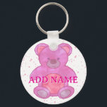 Cute Rosa Nalle Anpassat namn för vattenfärg Nyckelring<br><div class="desc">Cute baby har vattenfärg. Vit bakgrund. Nyckelkedjor för anpassningsbar. Redigera namn om du vill anpassa. Tanken på björn älskare i alla åldrar.</div>