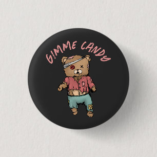 Cute Rosa Nalle Zombie Gimme Candy Halloween Knapp