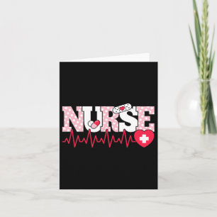 Cute Rosa Nurse Hjärtslag Sjuksköterska Kort
