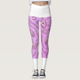 Cute Rosa Nyckel Necklace Leggings 🔑 💖