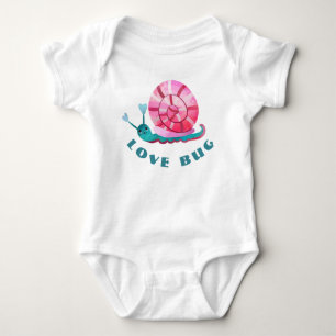 Cute Rosa och Blue Kärlek Kryp Snigel T Shirt
