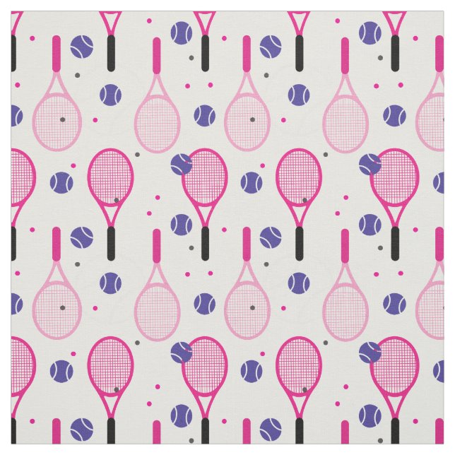 Cute rosa 💟 och lila 💜 tennisracketar 🎾 tyg (Provkarta)