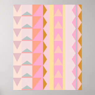 Cute Rosa och Pastel Färg Geometric Mönster Poster