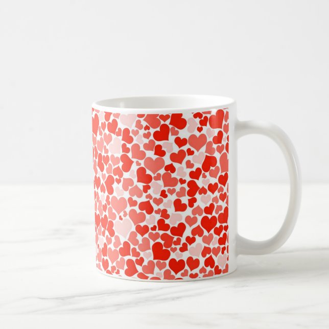 Cute Rosa och Red Hearts Mugg (Höger)