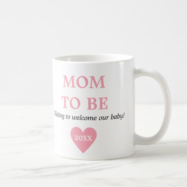 Cute Rosa och Vit första gången Mamma skall vara Kaffemugg (Höger)