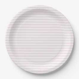Cute  Rosa och White Stripe Papper Tallrikar