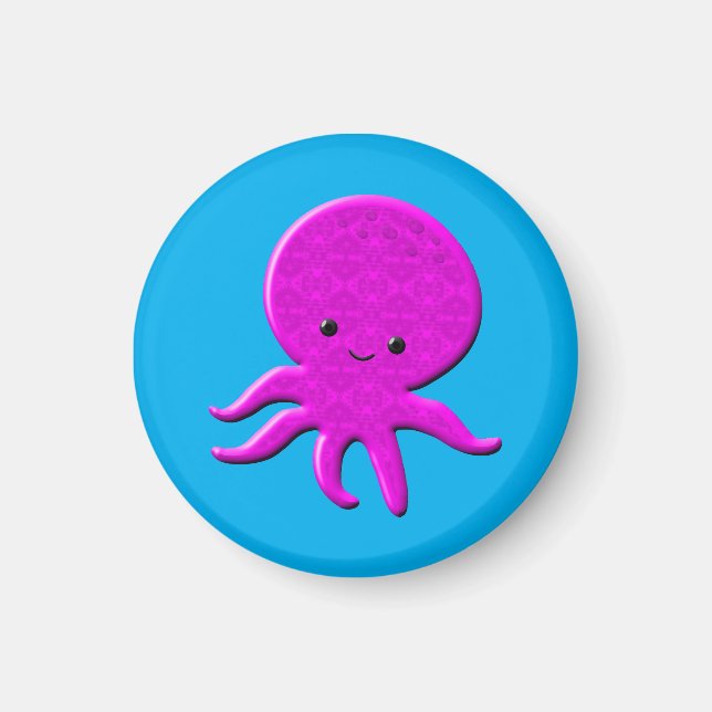 Cute Rosa Octopus Magnet (Framsidan)