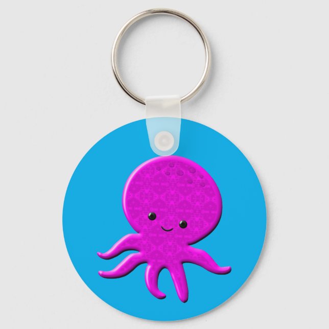 Cute Rosa Octopus Nyckelring (Framsida)