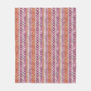 Cute rosa orange chevron fleecefilt