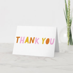 Cute Rosa Orange Typography Personlig Namn Kort