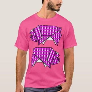 Cute Rosa Origami Gris T Shirt
