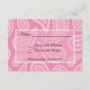 Cute Rosa Paisley Girl Baby Shower OSA kort