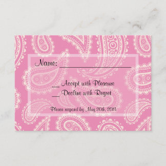 Cute Rosa Paisley Girl Baby Shower OSA kort
