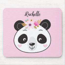 Cute Rosa Panda Ansikte Girly-Personlig Musmatta