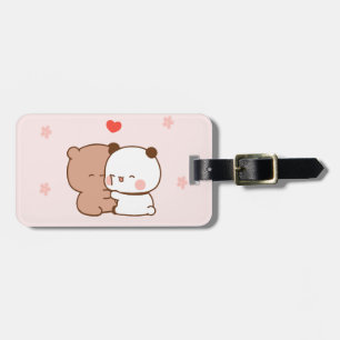Cute Rosa Panda Bear kärlek Bagagebricka