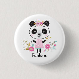Cute Rosa Panda Girly Knapp