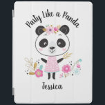 Cute Rosa Panda Girly Personlig iPad Skydd<br><div class="desc">En söt personlig-panda,  ett back to school-ipad-fall. Vilken tjej är inte kärlek en bra panda med blommor? Det här söta ipad cover är en perfekt till dina flickors roligt back to school förråd. Baksidan av planeraren hade en guld och vit polka punkt mönster. Designad av Blackberry Boulevard.</div>