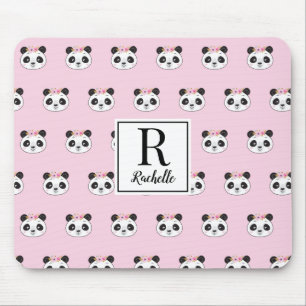 Cute Rosa Panda Girly-Personlig Musmatta