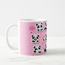 Cute Rosa Pandas Kaffemugg
