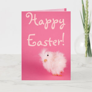 Cute Rosa Påsk Chick Helgkort